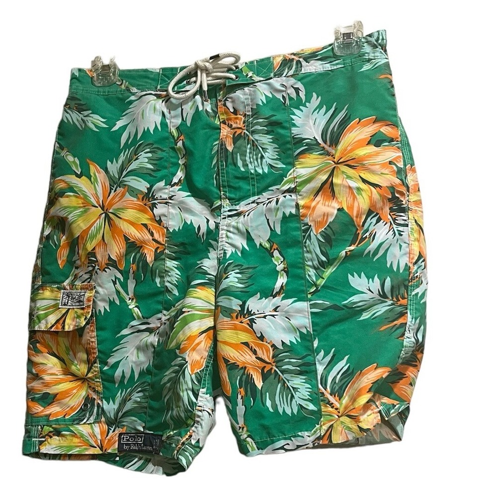 Polo Ralph Lauren Men's Size L  Swim Trunk Board Shorts Floral Pockets